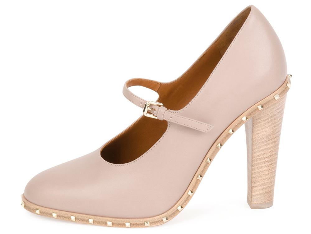 Valentino Soul Stud Rockstud Leather Mary Jane Pump