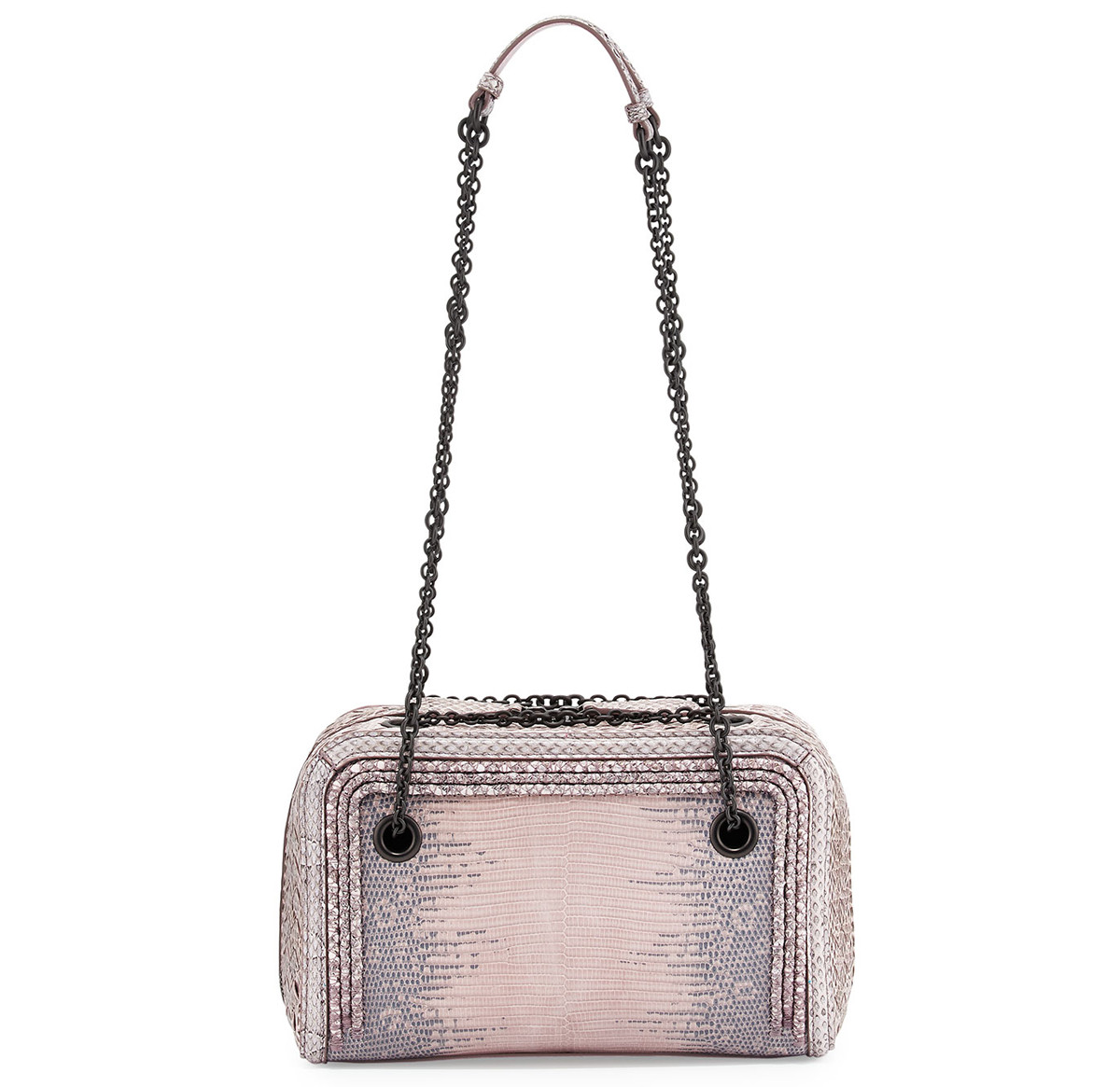 Bottega Veneta Snakeskin Zip Around Bag