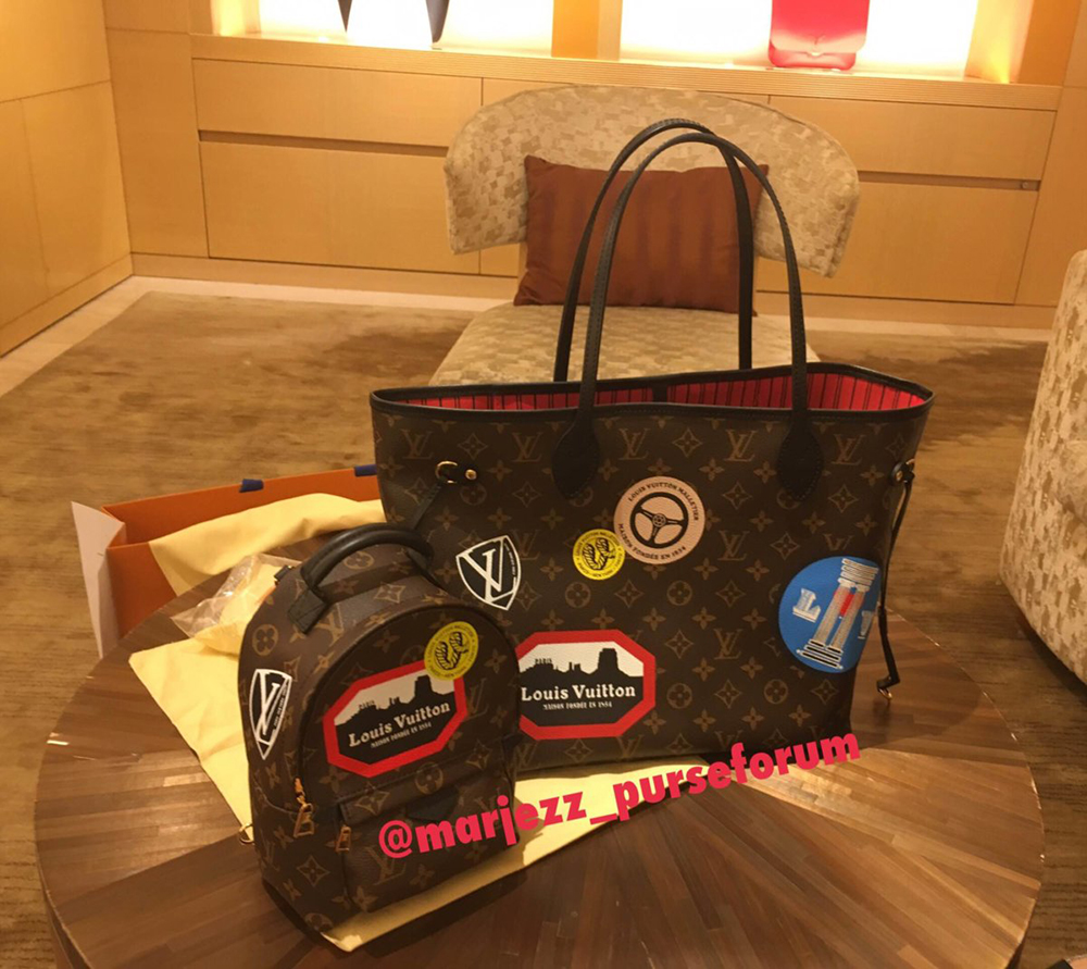 tPF Member: Marjezz  Bag: Louis Vuitton Palm Springs Mini World Tour Louis Vuitton World Tour Neverfull  Shop: Palm Springs $1,960 via Louis Vuitton  and  Neverfull $1,570 via Louis Vuitton  