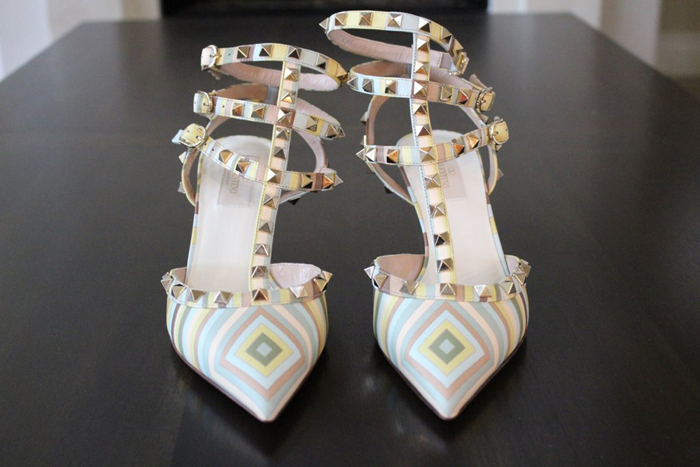 tPF Member: Ina_Loves_Bags Shoes: Valentino Rockstud Chevron Pumps Shop: Similar styles via Neiman Marcus 