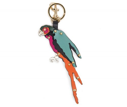 valentino-tropical-parrot-studded-leather-keychain
