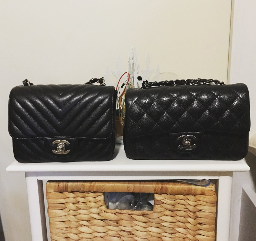tPF Member: Agnesman1996 Bag: Chanel Chevron shoulder Mini and Chanel Rectangular Mini Flap Bag 