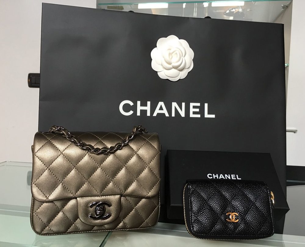 tPF Member: Kuching  Bag: Chanel Metallic Square Mini Flap Bag and Chanel Coin Purse