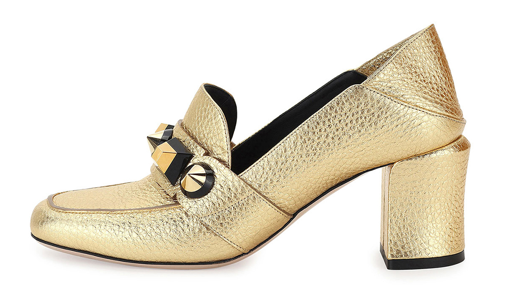 fendi-studded-metallic-mid-heel-loafer-pump