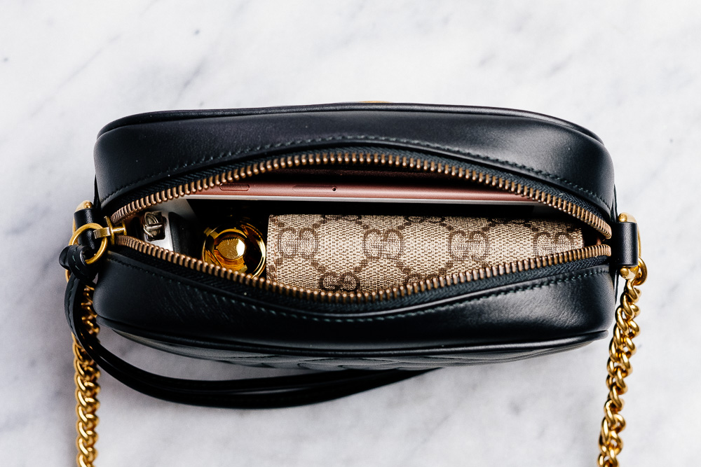 What Fits: Gucci GG Marmont Mini Matelassé Camera Bag - PurseBlog