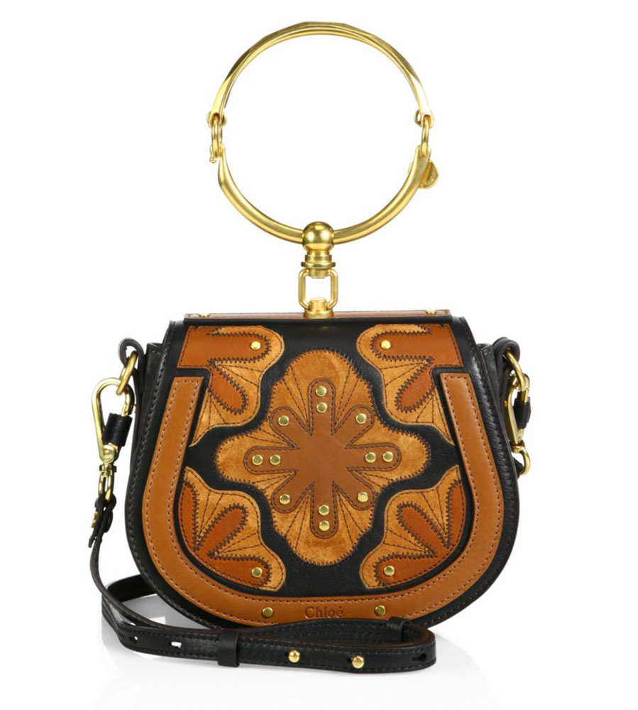 Bracelet nile leather handbag Chloé Grey in Leather - 53944381