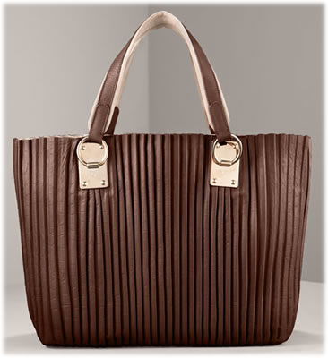 Armani Collezioni Plisse Leather Tote