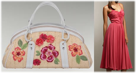 Dior Wicker Frame Bag with Raffia Flowers