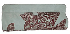 Freesia Suede Clutch in Marine