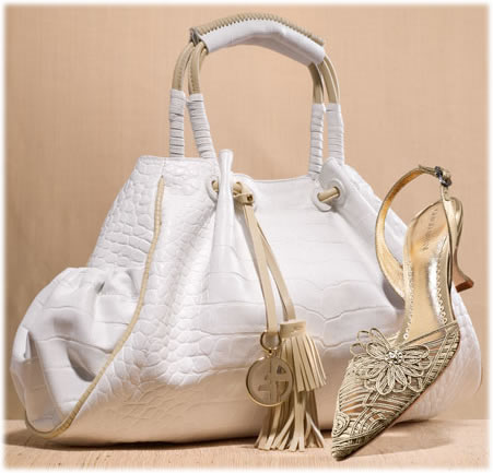 Giorgio Armani Croc Embossed Tote and Embellished Satin Halter