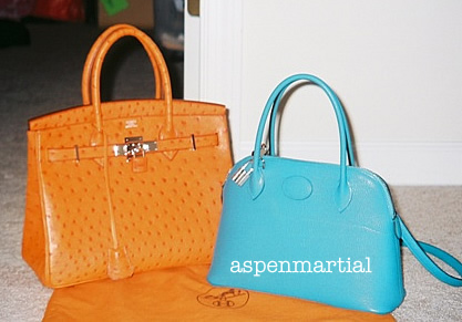 Orange Ostrich Birkin Hermes Bolide