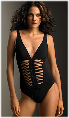 Karla Colletto Lace Up Swimsuit