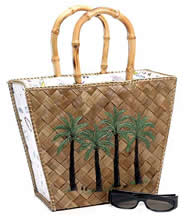 Lois Hill Palm Tree Straw Tote