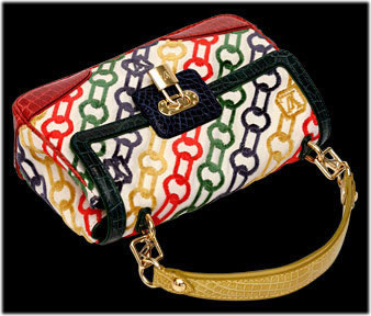 Louis Vuitton Chain-print bag with alligator trim