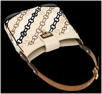 Louis Vuitton Velvet chain-print bag with alligator trim