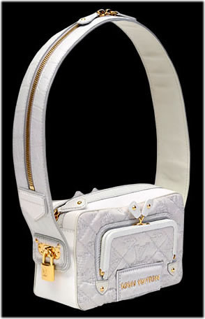 Louis Vuitton Quilted silk bag with alligator trim