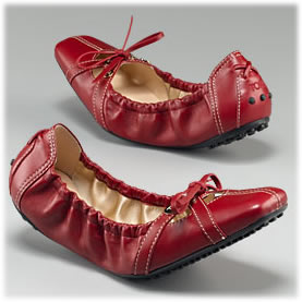 Tods Smooth Leather Cindy Ballerina Shoes