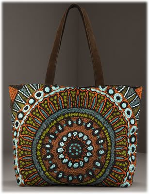 Tory Burch Embroidered Suede Tote