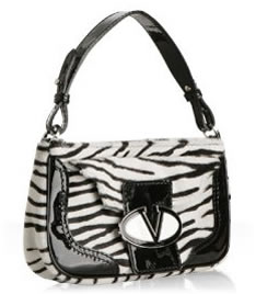 Valentino White Zebra Pony Hair Shoulder Bag