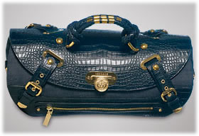 Versace Canyon Medium Denim Croc Bag