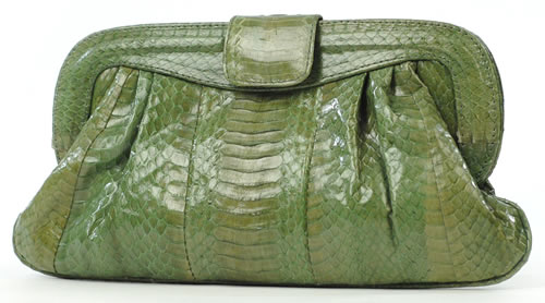 Angel Jackson Chandra Snakeskin Clutch