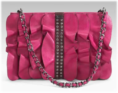 be & d kan kan ruffled clutch