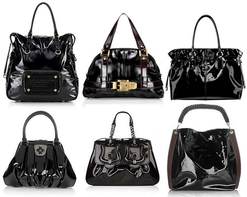 black patent leather handbags