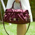 Botkier Stevie Convertible Satchel in Burgundy Nylon
