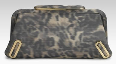 brian atwood printed clutch