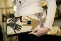 CF Oversized Clutch with Hands in Patent/Python and Jewels $1,510
