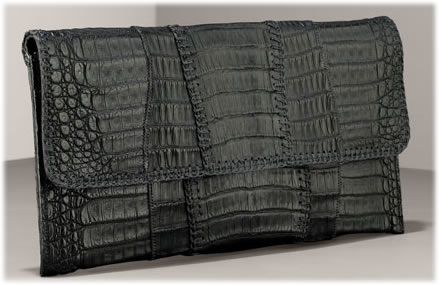 Carlos Falchi Crocodile Envelope Clutch