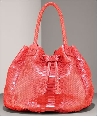 Carlos Falchi Large Python Drawstring Tote