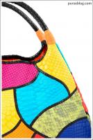 Carlos Falchi East/West Tote with Patchwork in Multi Bright - $3,490