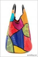Carlos Falchi East/West Tote with Patchwork in Multi Bright - $3,490
