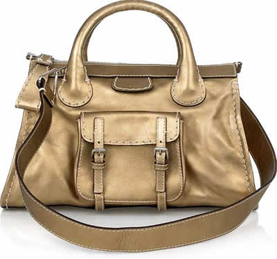 Chloe Gold Metallic Edith Tote