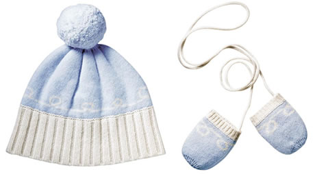 Coach Baby Pom Pom Hat and Coach Baby Mittens