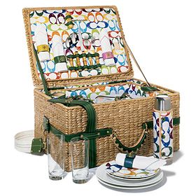 Coach Straw Picnic Basket