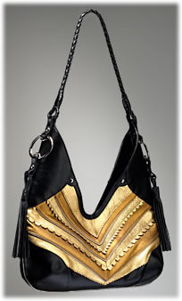 DKNY Snake Trim Nappa Hobo Handbag