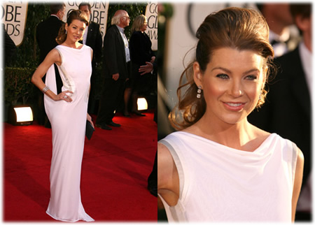 golden globes red carpet dresses. Ellen Pompeo Golden Globes