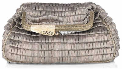 Fendi Metallic Pleated Folded Clutch