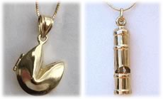 Fortune cookie and whistle necklace