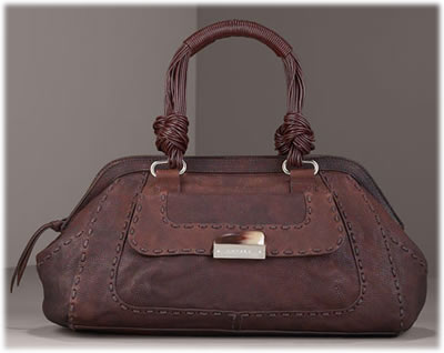 Ghurka Deerskin Stitched Satchel
