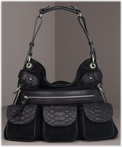 Ghurka Suede and Python Hobo