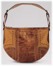 Gucci Crocodile and Ostrich Patchwork Handbag