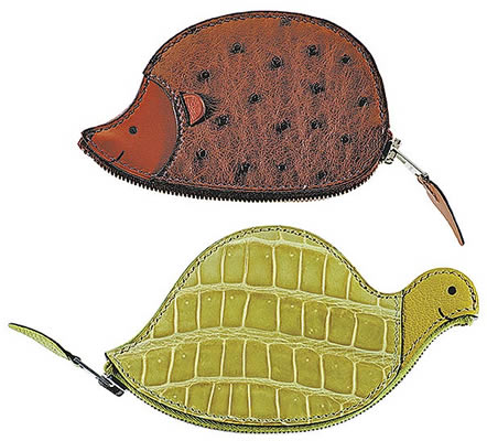 Hermes Ostrich Hedgehog and Crocodile Tortoise Coinbags