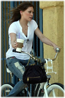 Hilary Duff Biking
