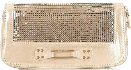 Jimmy Choo Unity Metallic Mesh Continental Wallet