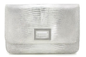 kara ross claro silver lizard bag