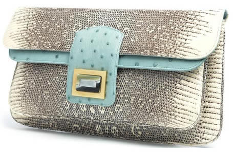 kara ross lucis lizard ostrich bag