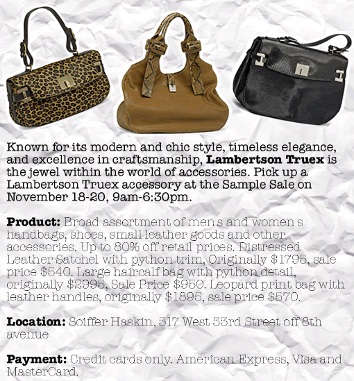 Lambertson Truex Sample Sale